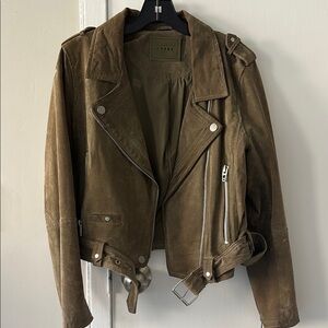 Blank NYC Olive Suede Moto Jacket